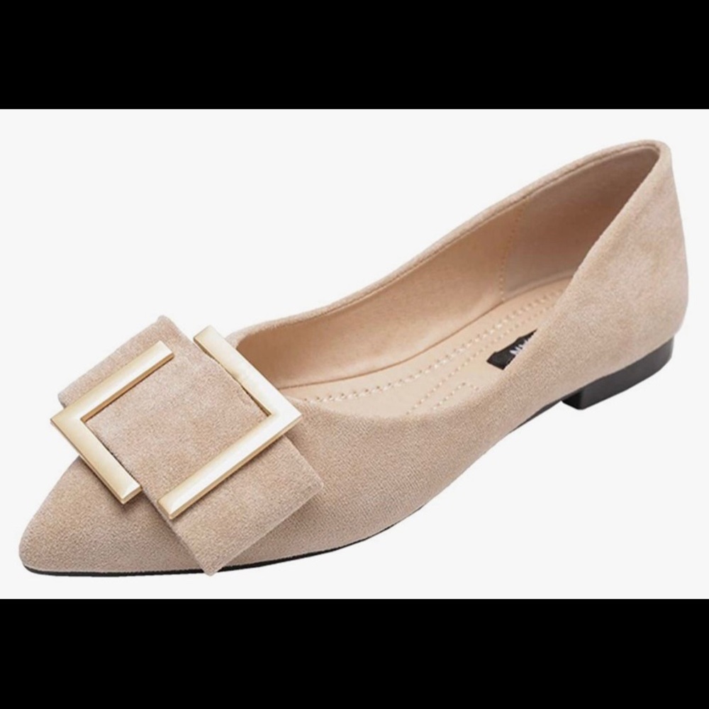 Women Pointed Toe Comfort Slip Ballet Flats Shoes